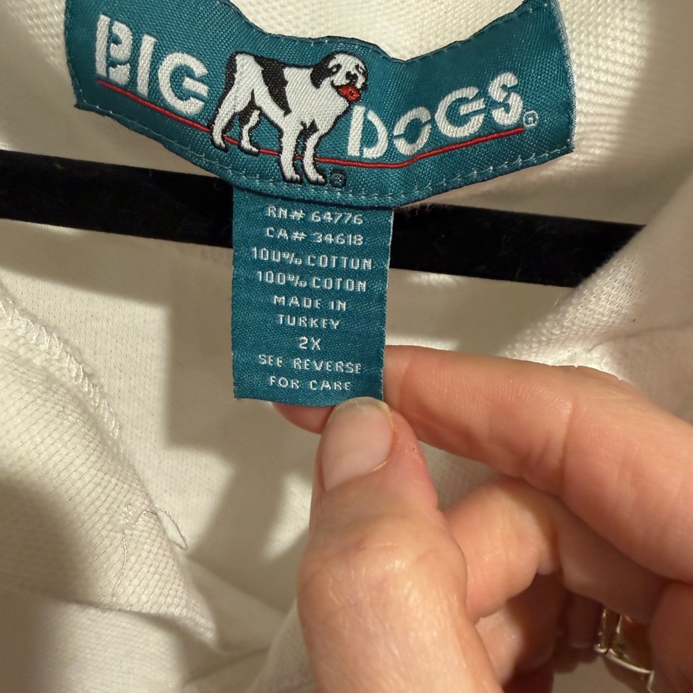 90s Vintage Big Dogs White Polo Shirt - Picture 3 of 5
